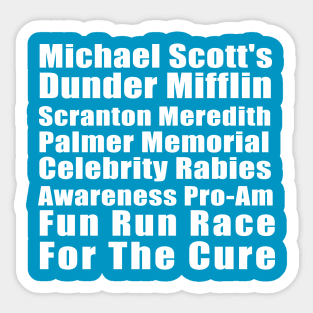 Michael Scott's Dunder Mifflin Fun Run Shirt Sticker